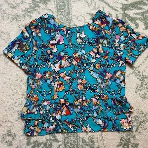 Colorful forever 21 top, small v back, small side layer